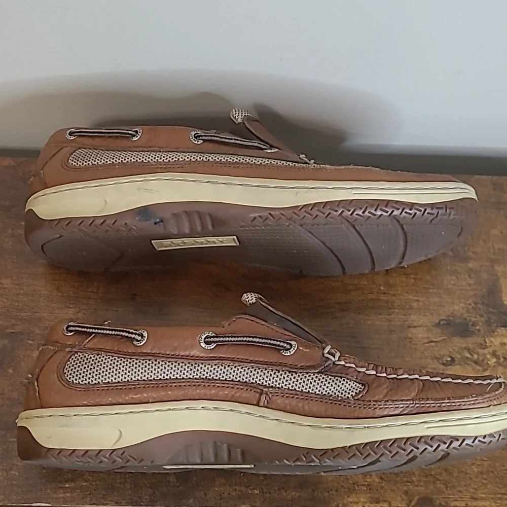 Sperry Top-Sider Tan Leather Slip-On Boat Shoes size 10